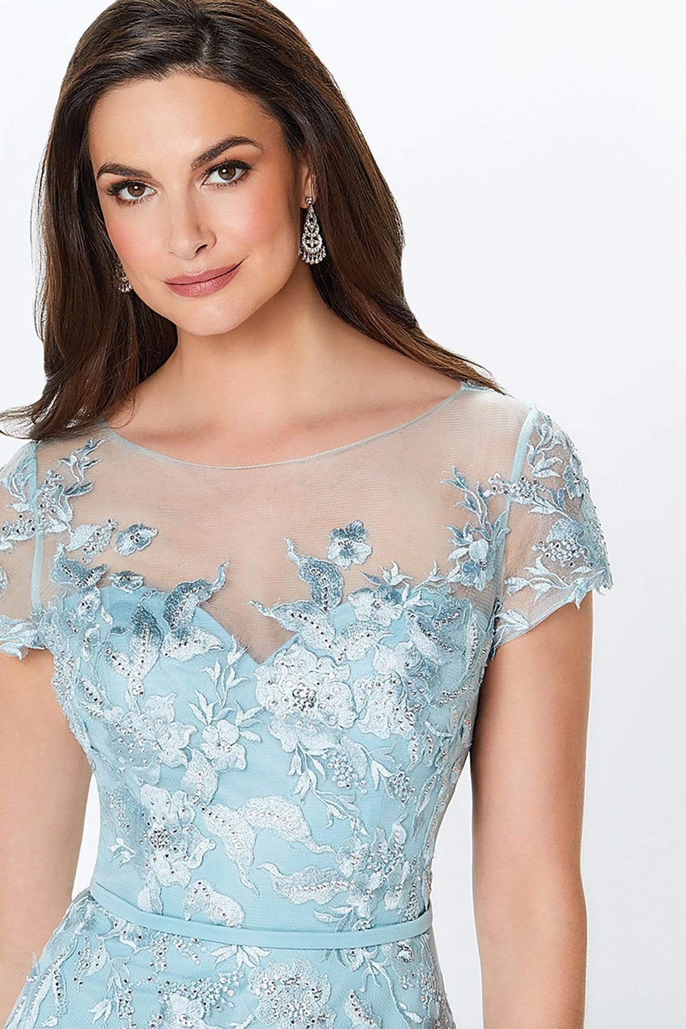 119945 Embroidered Floral A-Line Mother of the Bride Gown