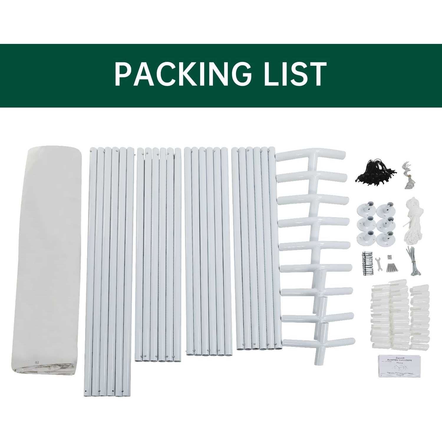 10×20 Carports Heavy Duty Car Port Waterproof Car Tent Metal Carport Party Tent with 6 Steel Legs