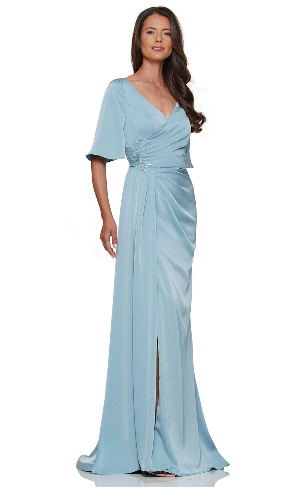 Surplice V-Neck Pleated Formal Gown
