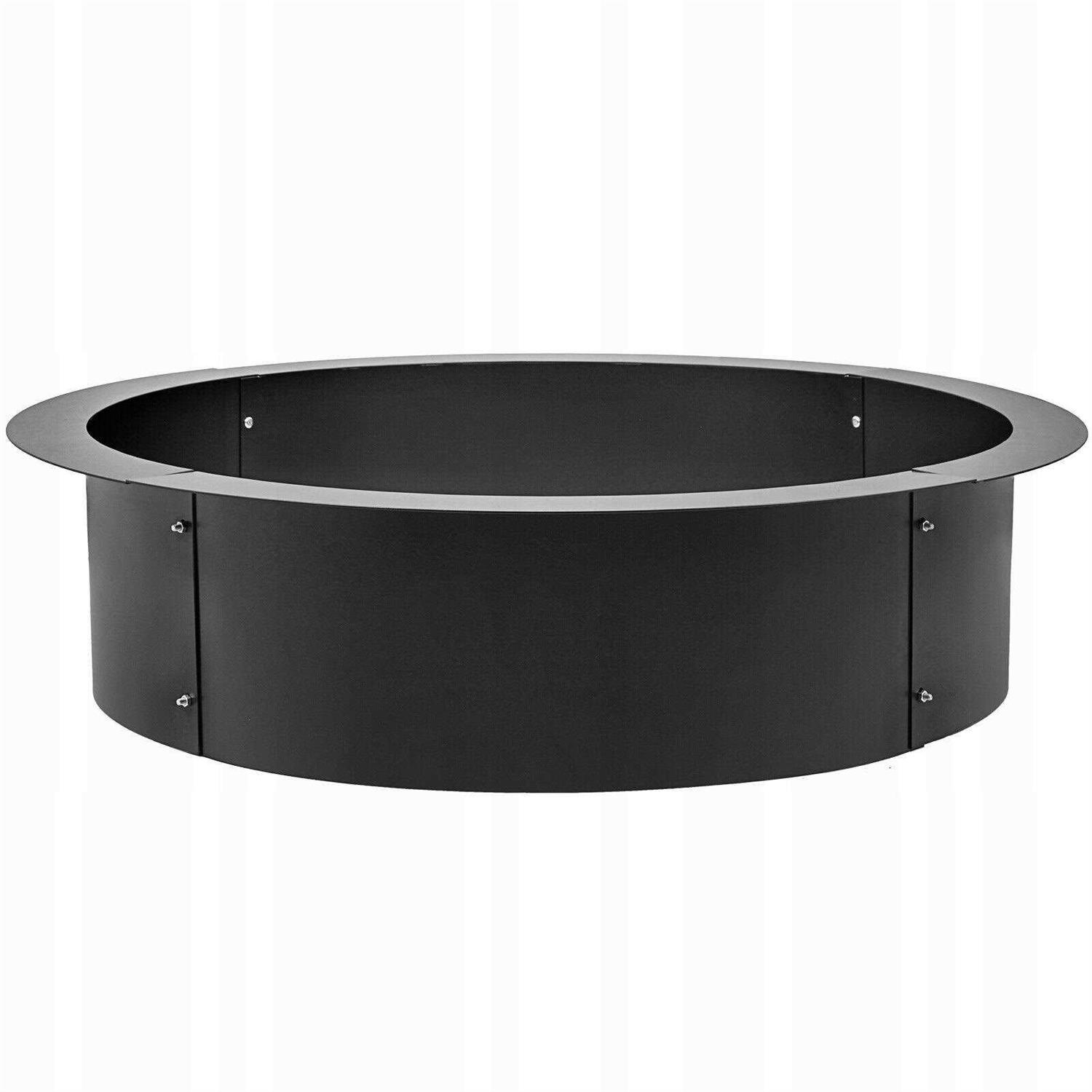 VEVOR Fire Pit Ring 45-Inch Outer/39-Inch Inner Diameter 3.0mm Thick Heavy Duty Solid Steel Fire Pit Liner DIY Campfire Ring Above or In-Ground SKHP45X39X10YC001V0