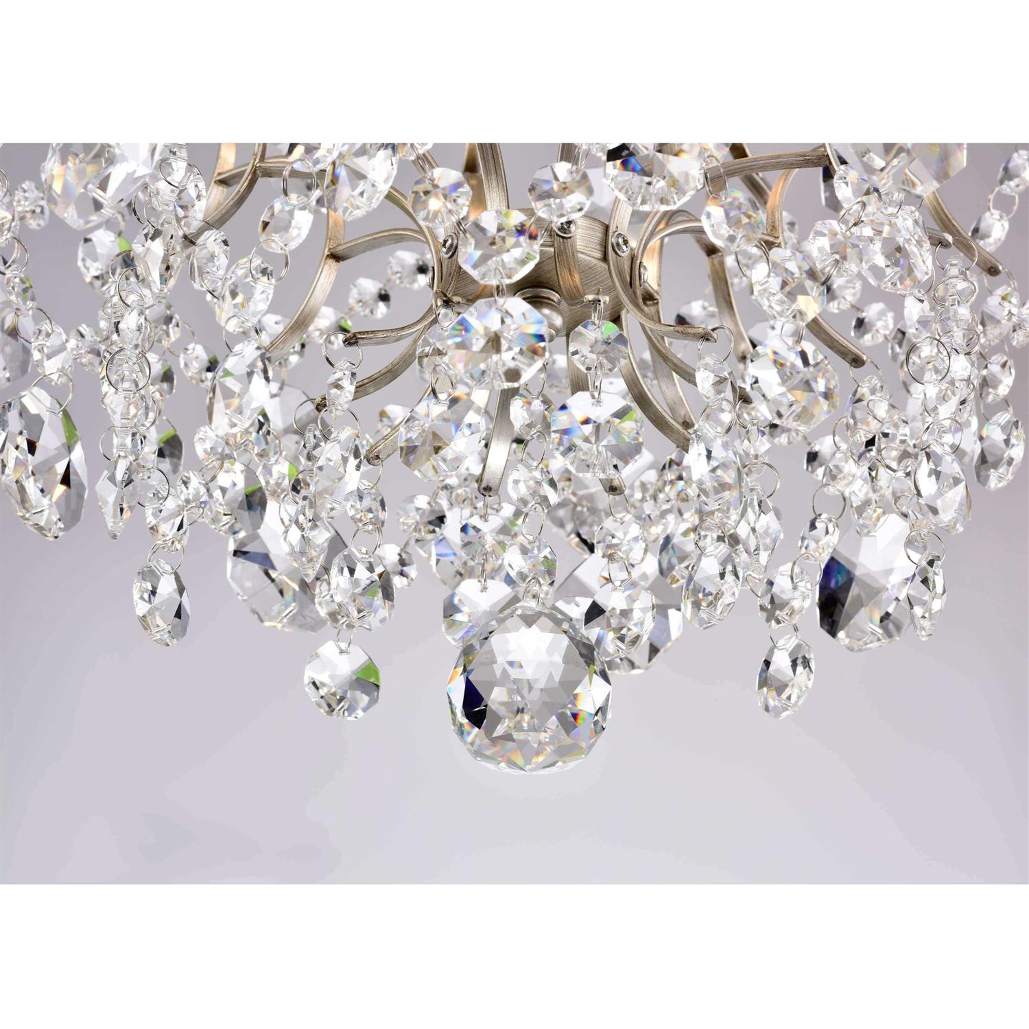 The Lighting Store Dalia Indoor 3-light Brushed Champagne Silver Crystal Chandelier