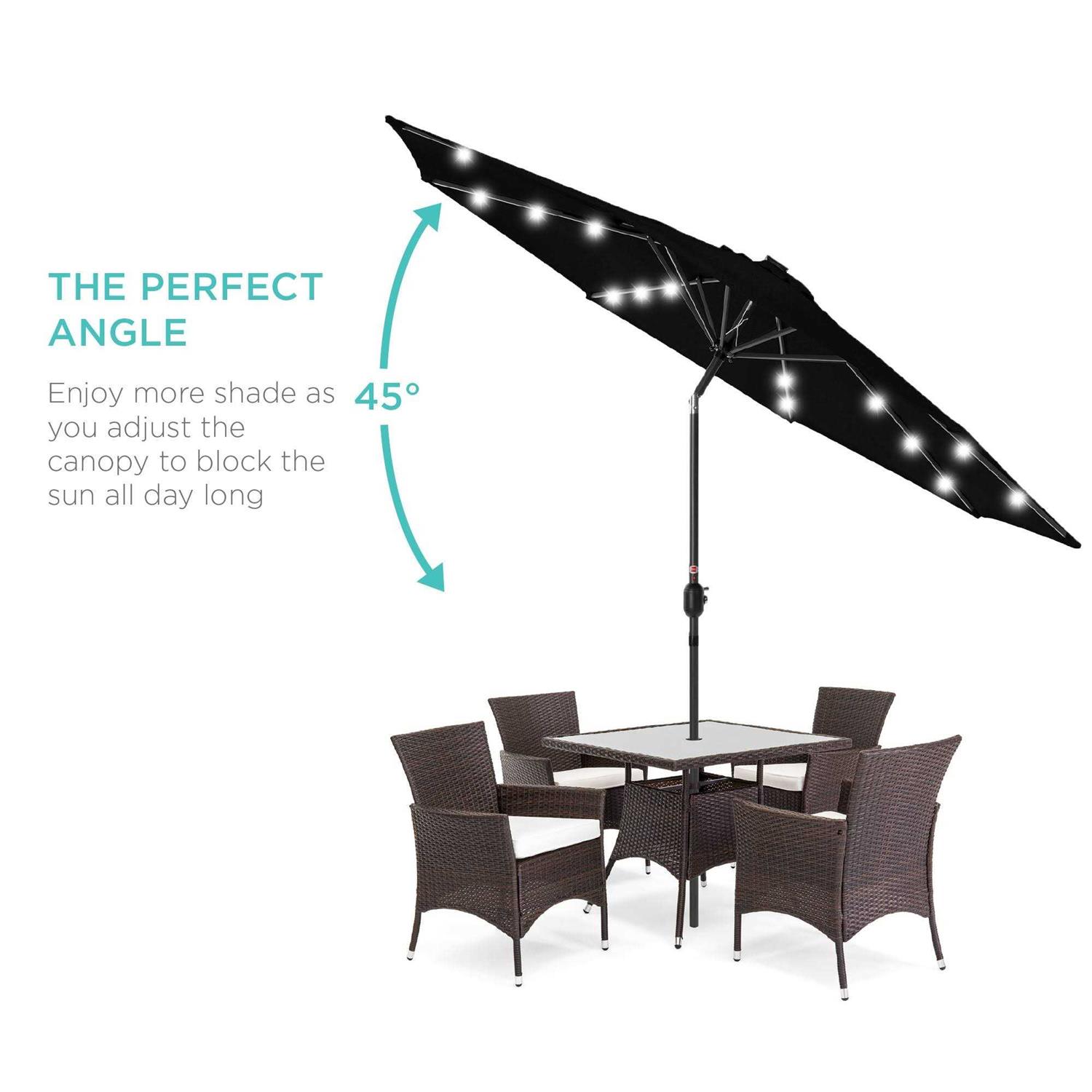 Best Choice Products Solar LED Lighted Patio Umbrella Tilt Adjustment