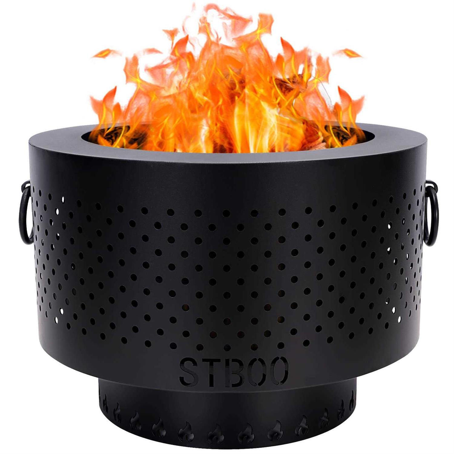 STBoo Smokeless Fire Pits for Outside with Portable Carrying Storage Bag