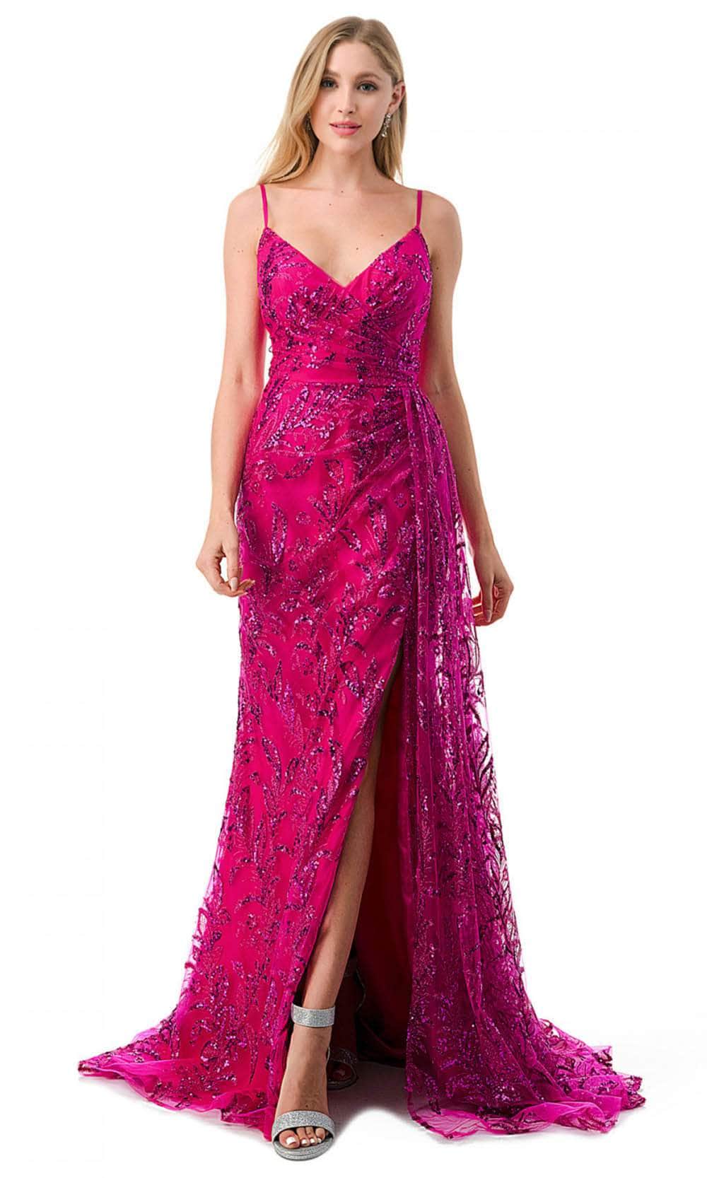 V-Neck Sleeveless Prom Gown