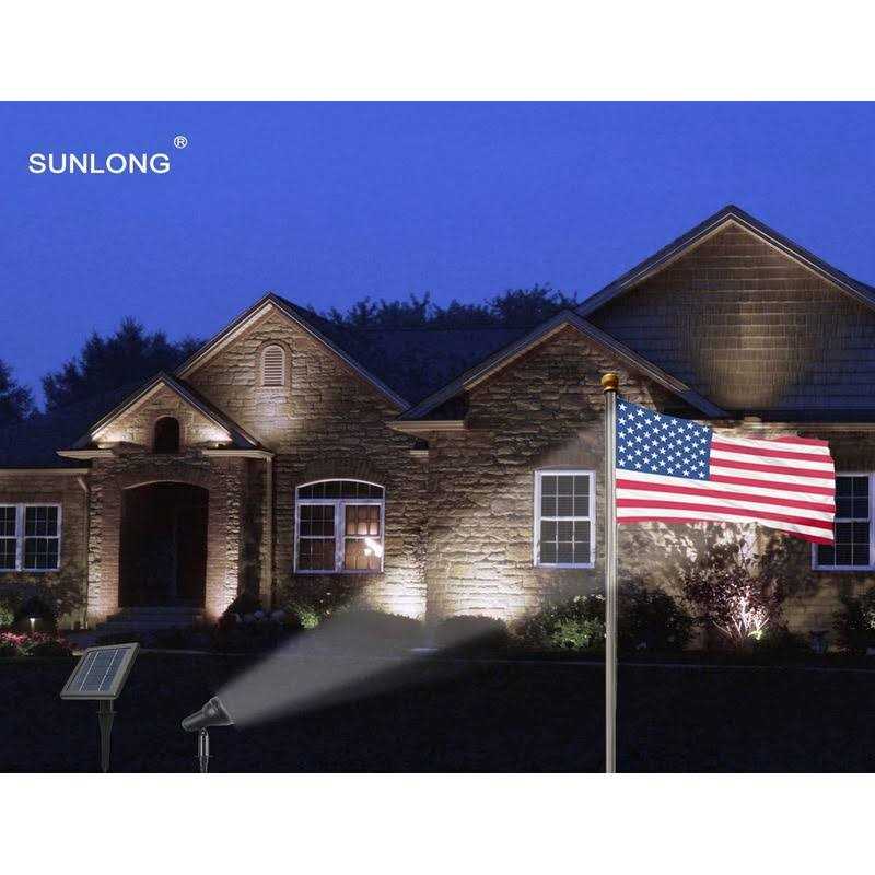 SUNLONG Solar Spotlights Outdoor Waterproof Bright Solar Wall Light Led Security Flood Light Solar Powered for Flag Patio Front Door Driveways