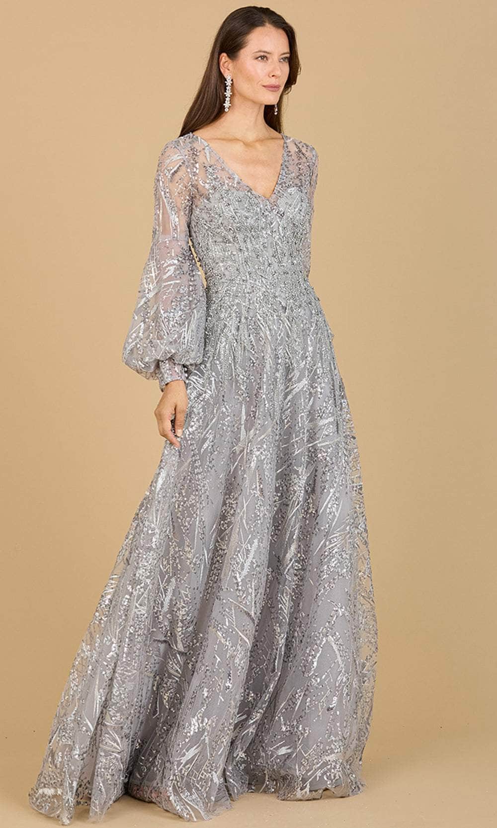 Bishop Sleeve Lace Evening Gown
