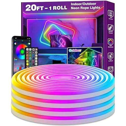 AILBTON Led Neon Rope Lights 32.8ft,Control with App/Remote,Flexible 32.8ft