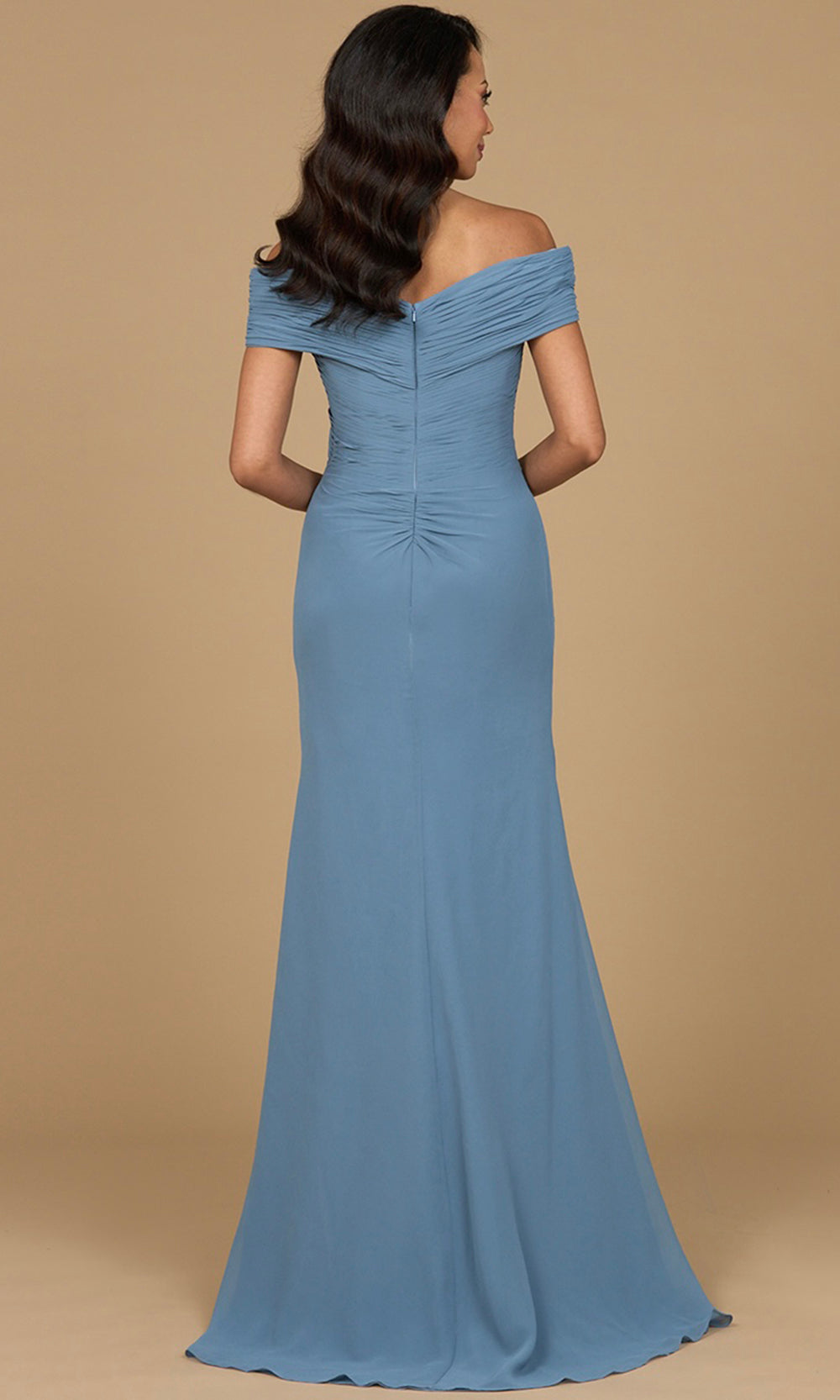 Off-Shoulder Chiffon Evening Gown