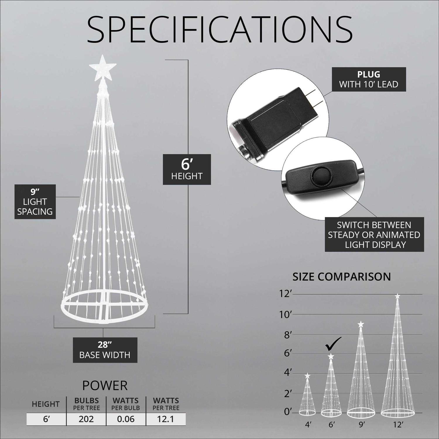 Wintergreen Lighting 14-Function LED Light Show Cone Christmas Tree
