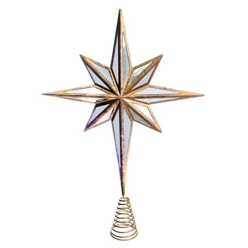 At Home Providence Gold Mirrored Star Tree Topper