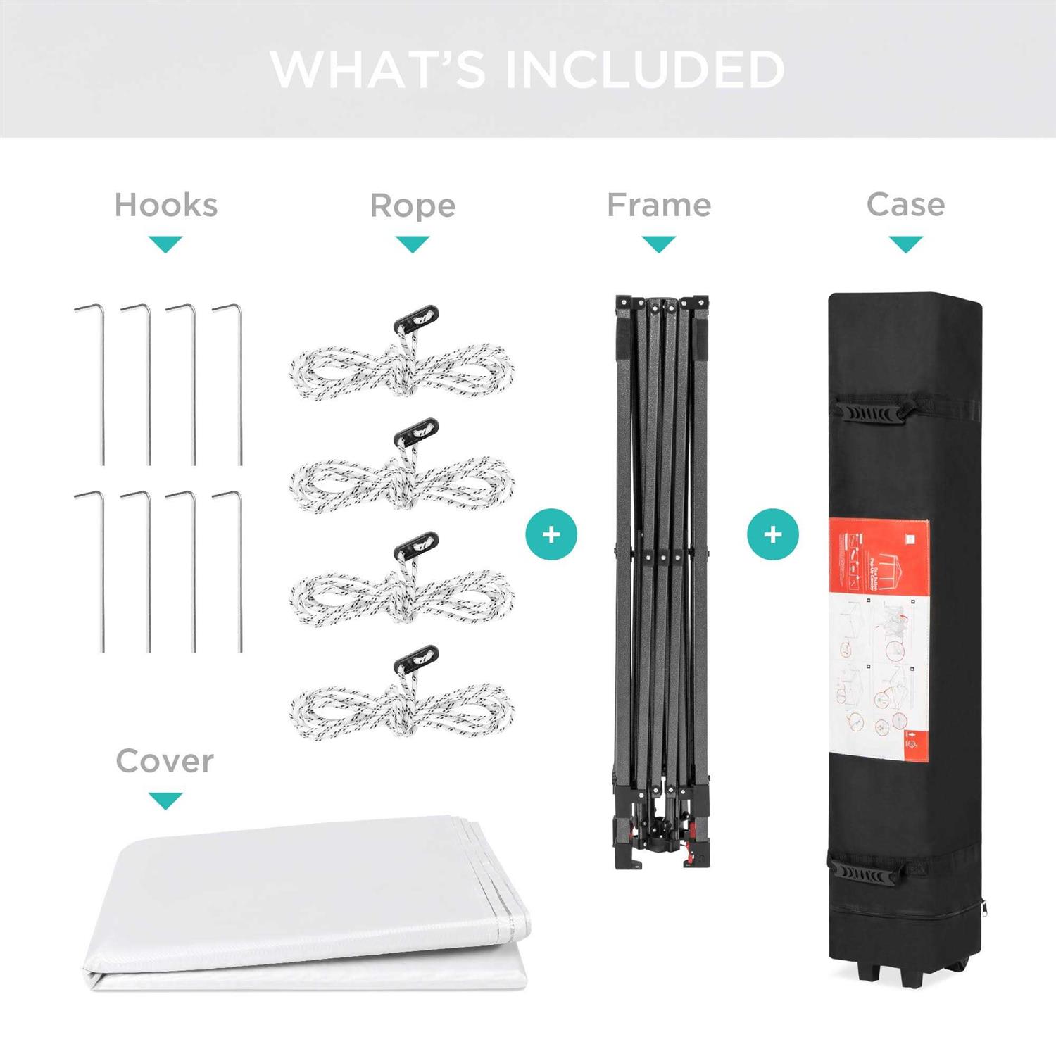 Best Choice Products 10x10ft Easy Setup Pop Up Canopy Instant Portable Tent w/ 1-Button PUSH