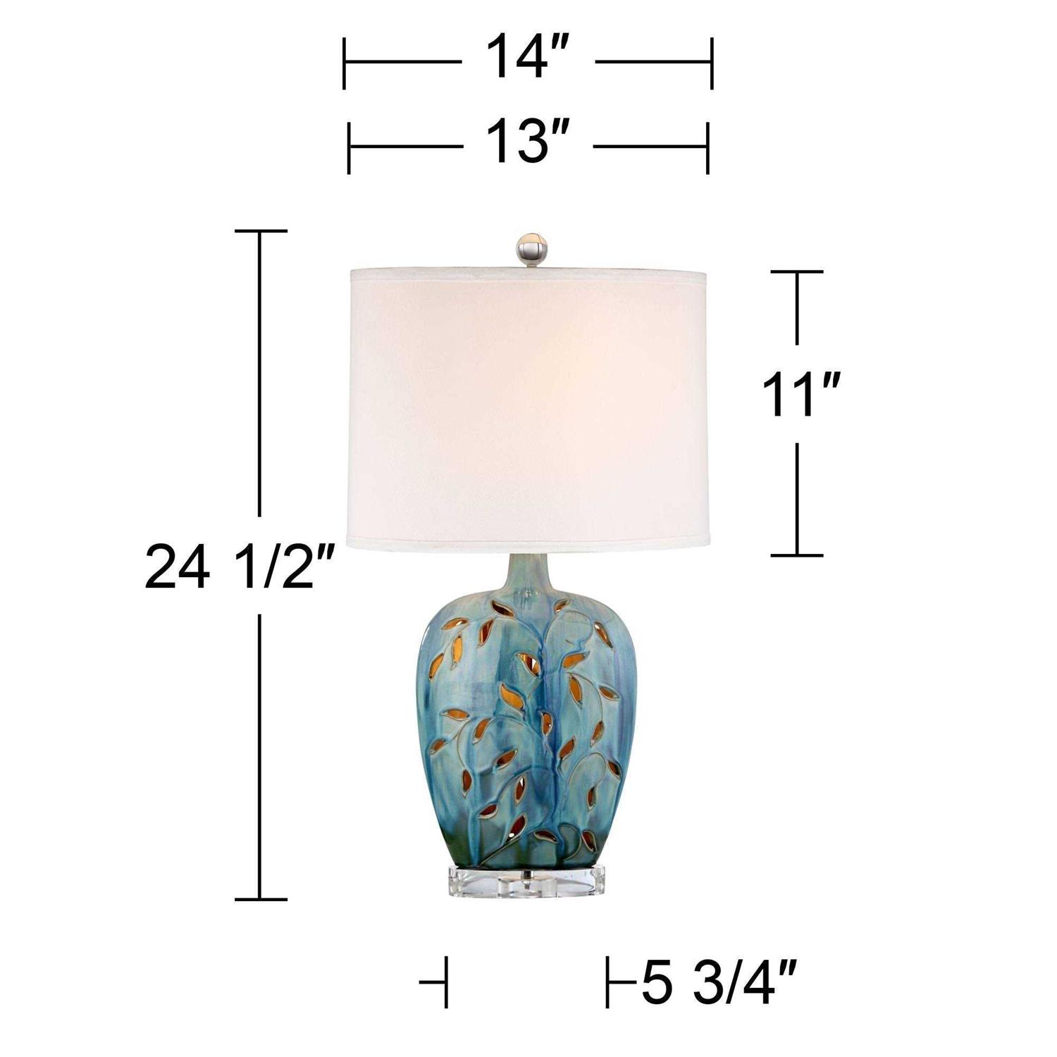 360 Lighting Devan Vines Blue Ceramic Table Lamp