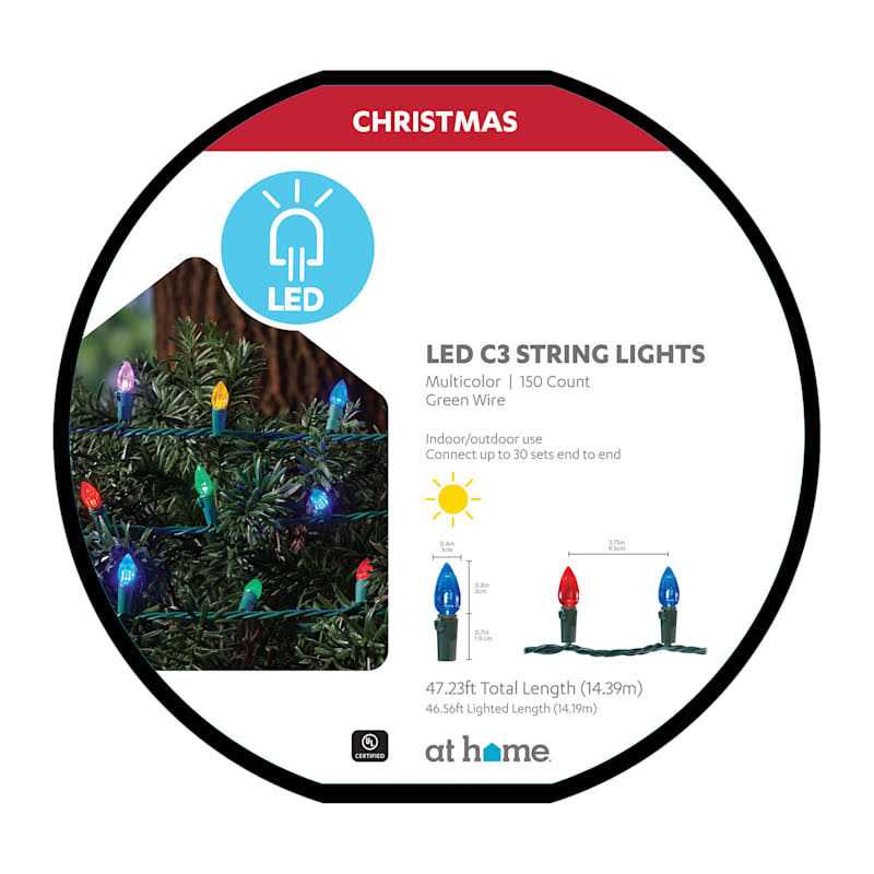 At Home 150-Count Led Vertical Cut C3 String Light Reel