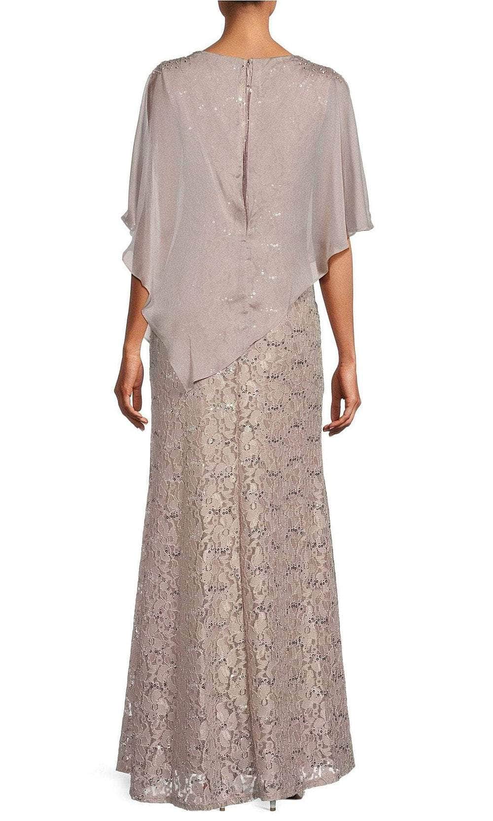 Sequin Floral Lace Evening Dress