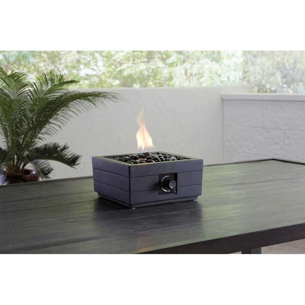 allen + roth 10 1000-BTU Black Portable Tabletop Steel Propane Gas Firebowl GAT17001ES-L