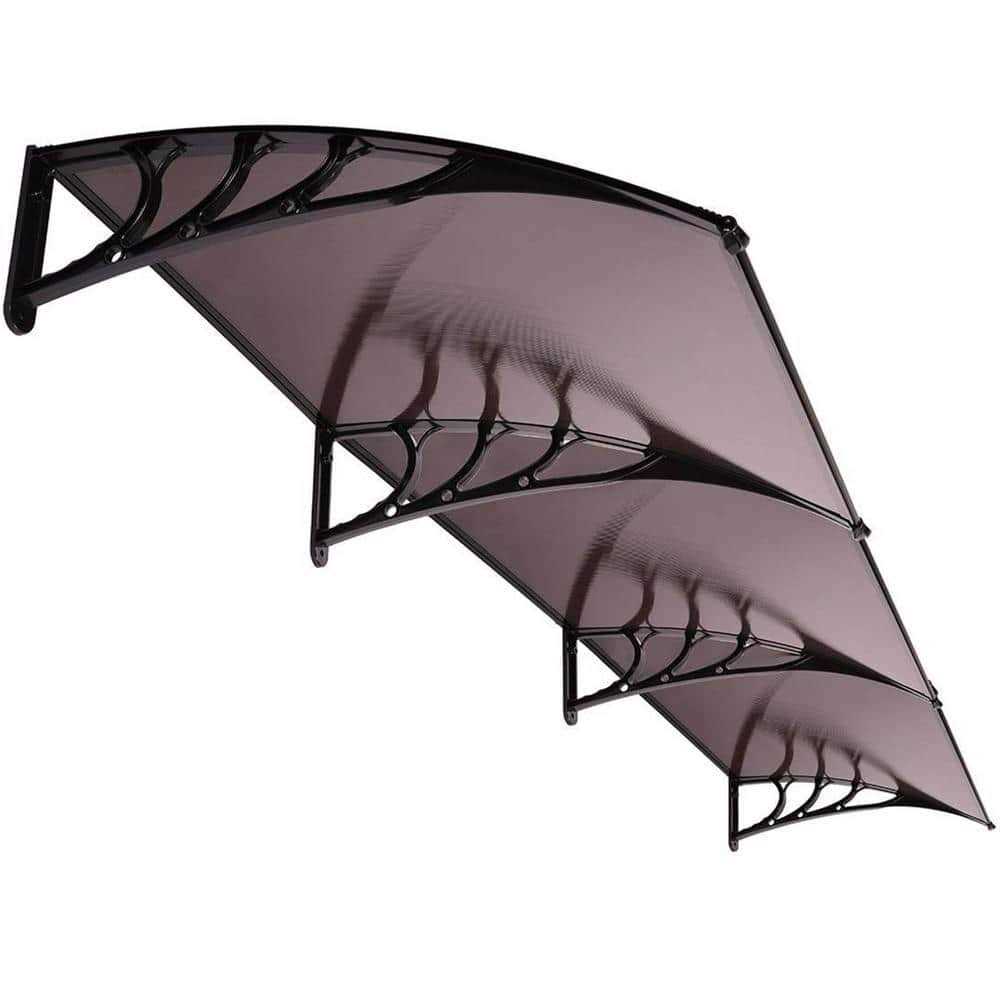 Vivohome Polycarbonate Window Door Awning Canopy Black Bracket 40 Inch x