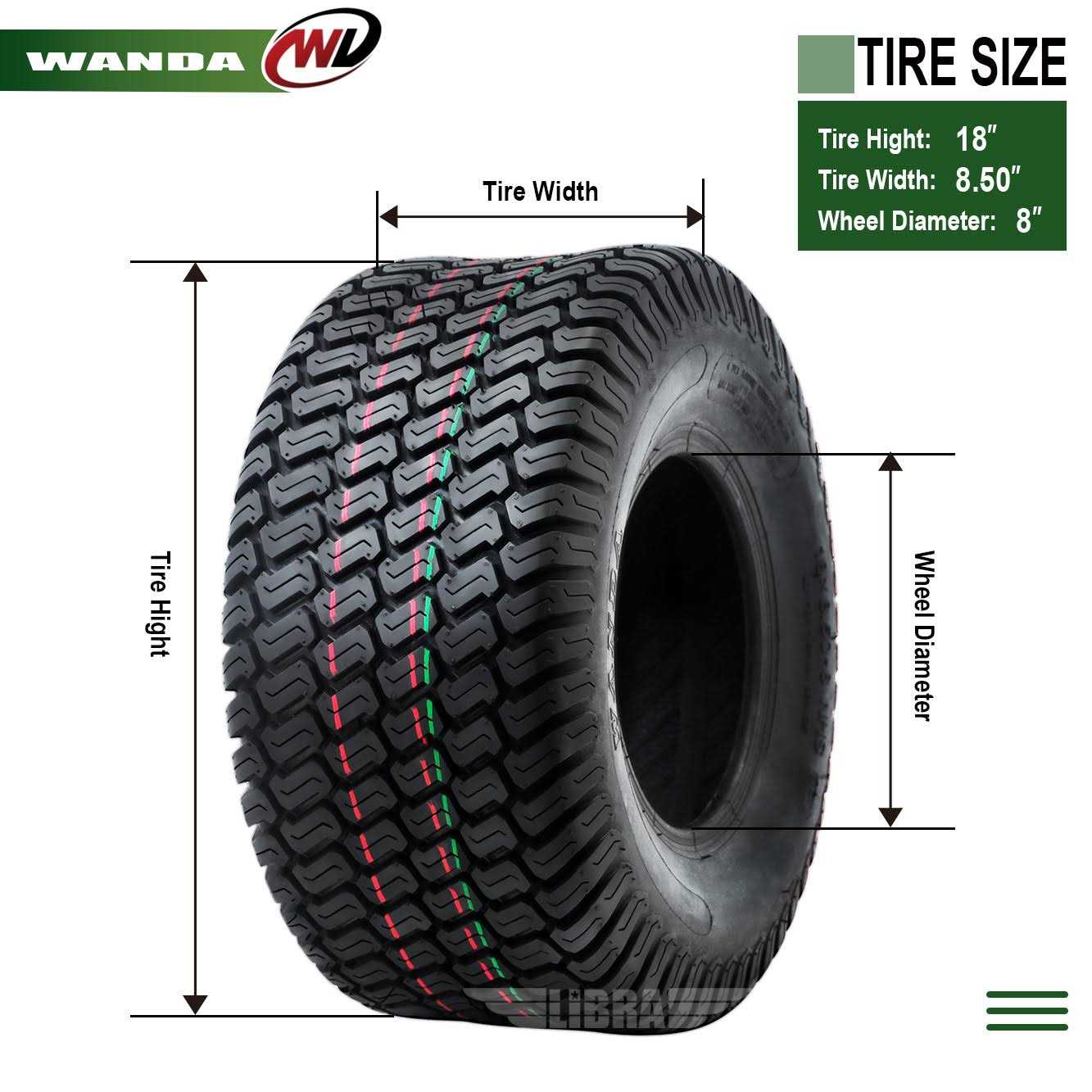 2 New WANDA Lawn Mower Utility/Golf Cart Turf Tires P332