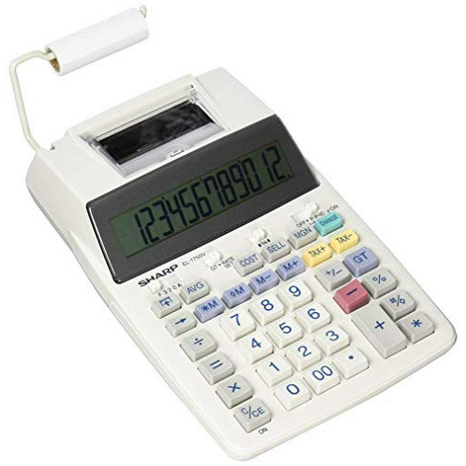 Sharp printer calculator Semi desktop type 12 digit El-1750v