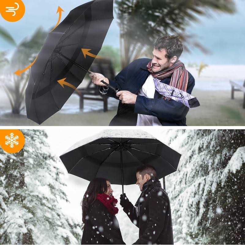 TECKNET Windproof Umbrella for Rain Large Travel Folding Umbrella