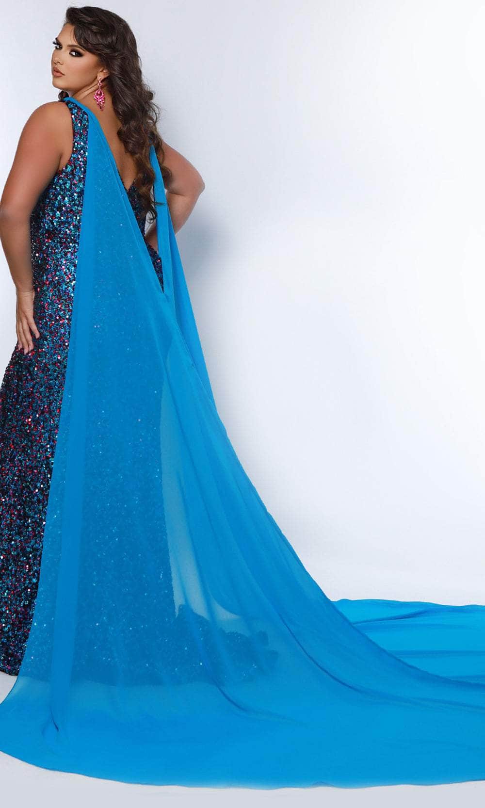 V-Neck Sleeveless Evening Gown