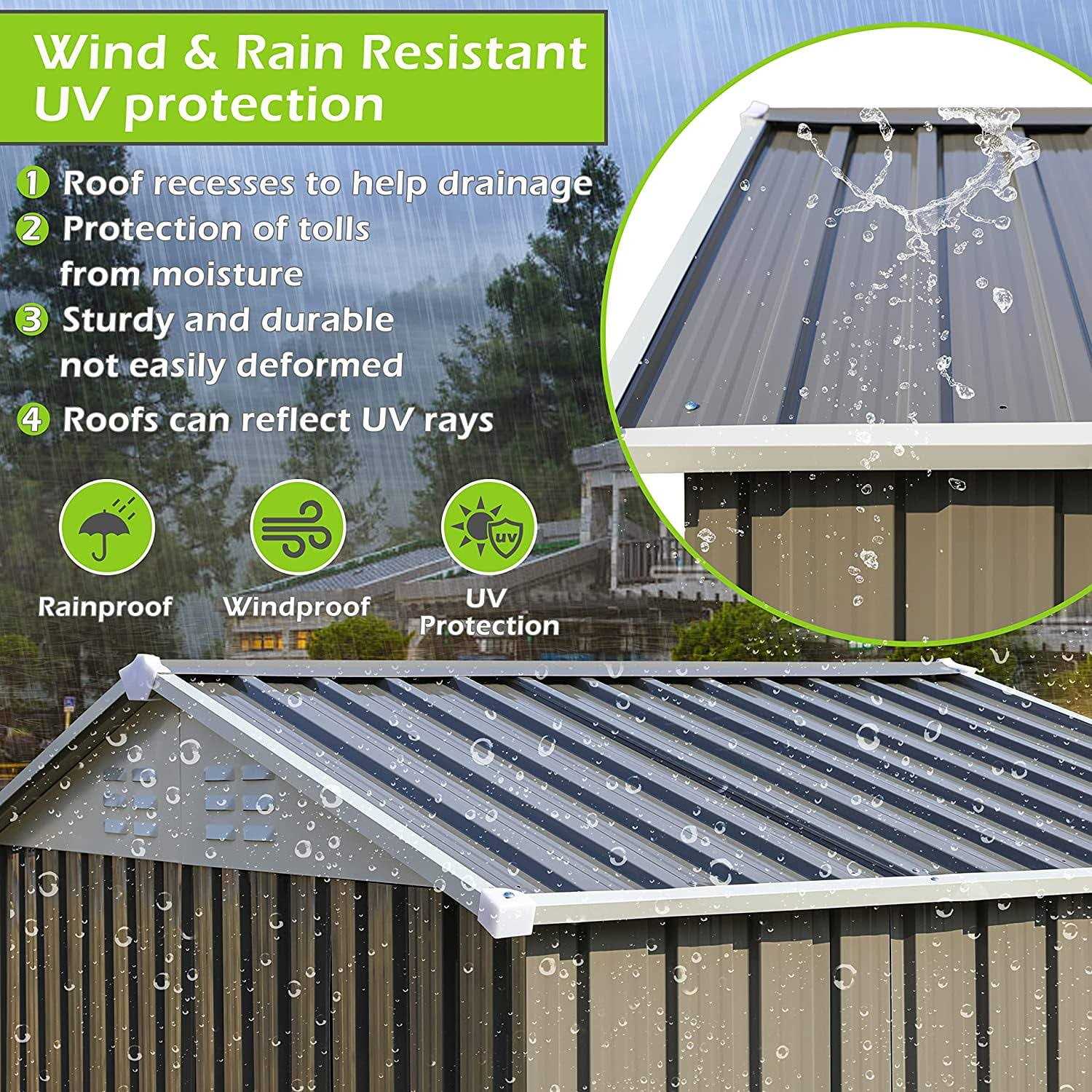 Tolead 6′ x 4′ Outdoor Metal Tools Storage Shed Backyard Garden Patio