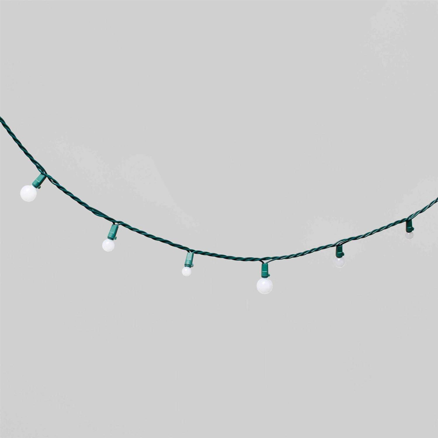 Wondershop 60ct LED Faceted Sphere Christmas String Lights Warm White with Green Wire