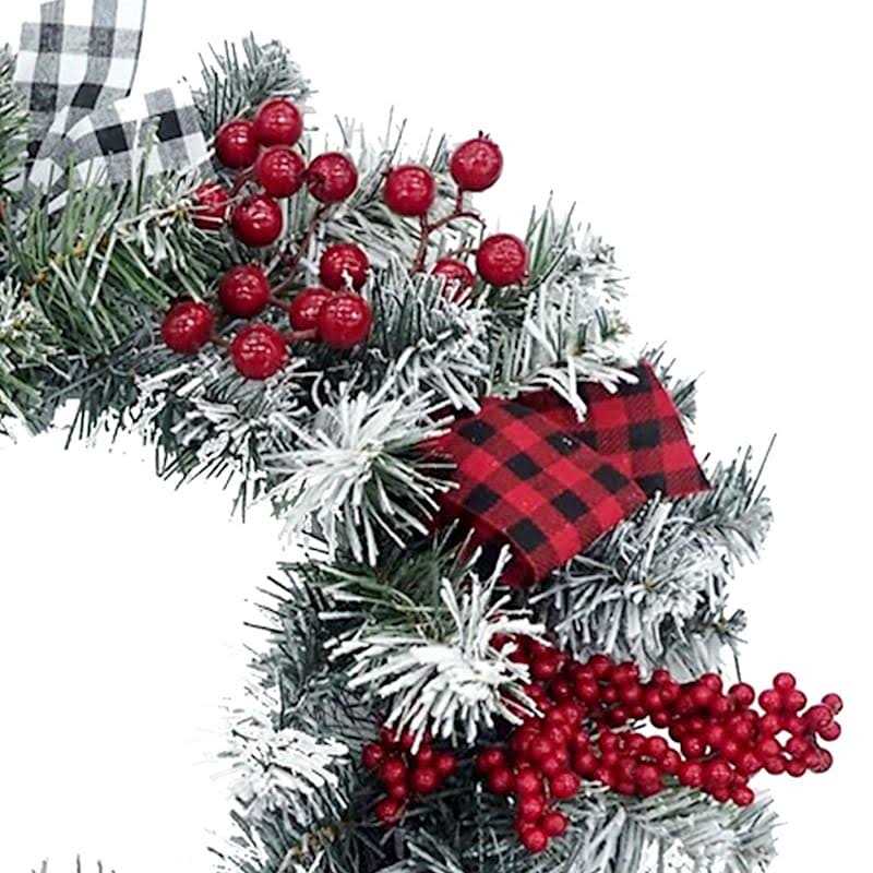 At Home 20 Berry & Frosted Pine Wreath