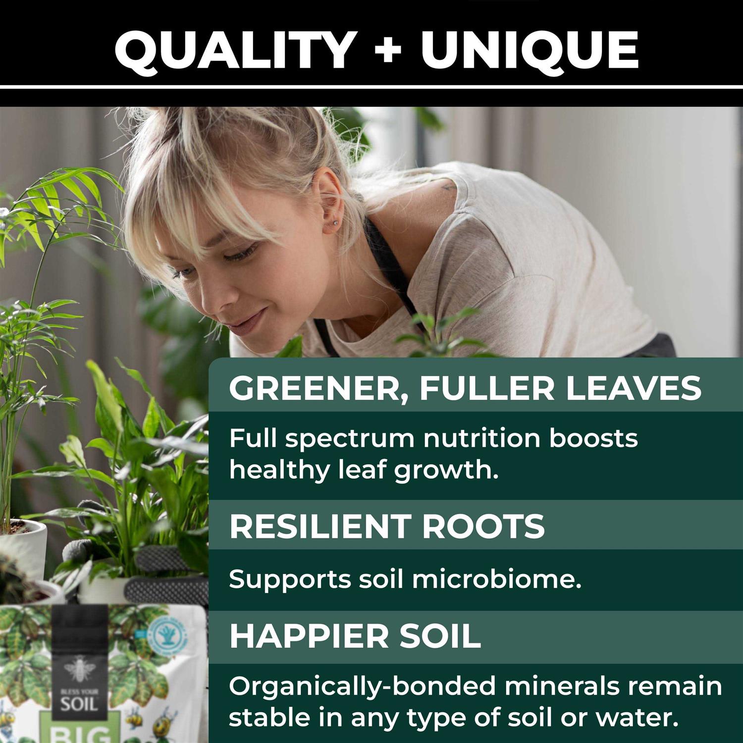 Bless Your Soil Big Green Leaves All Purpose House Plant Food Container Plants