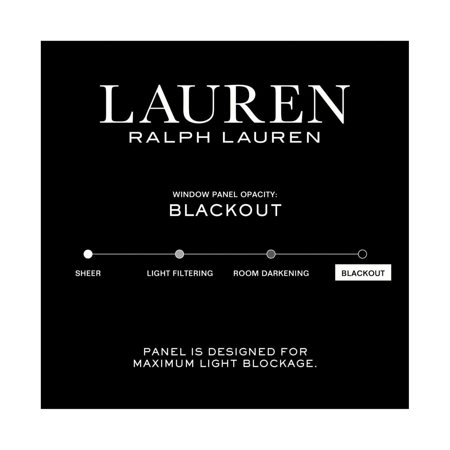 Lauren Ralph Lauren Waller Blackout Solid 100% Cotton with Lining Rod Pocket Curtain Panel