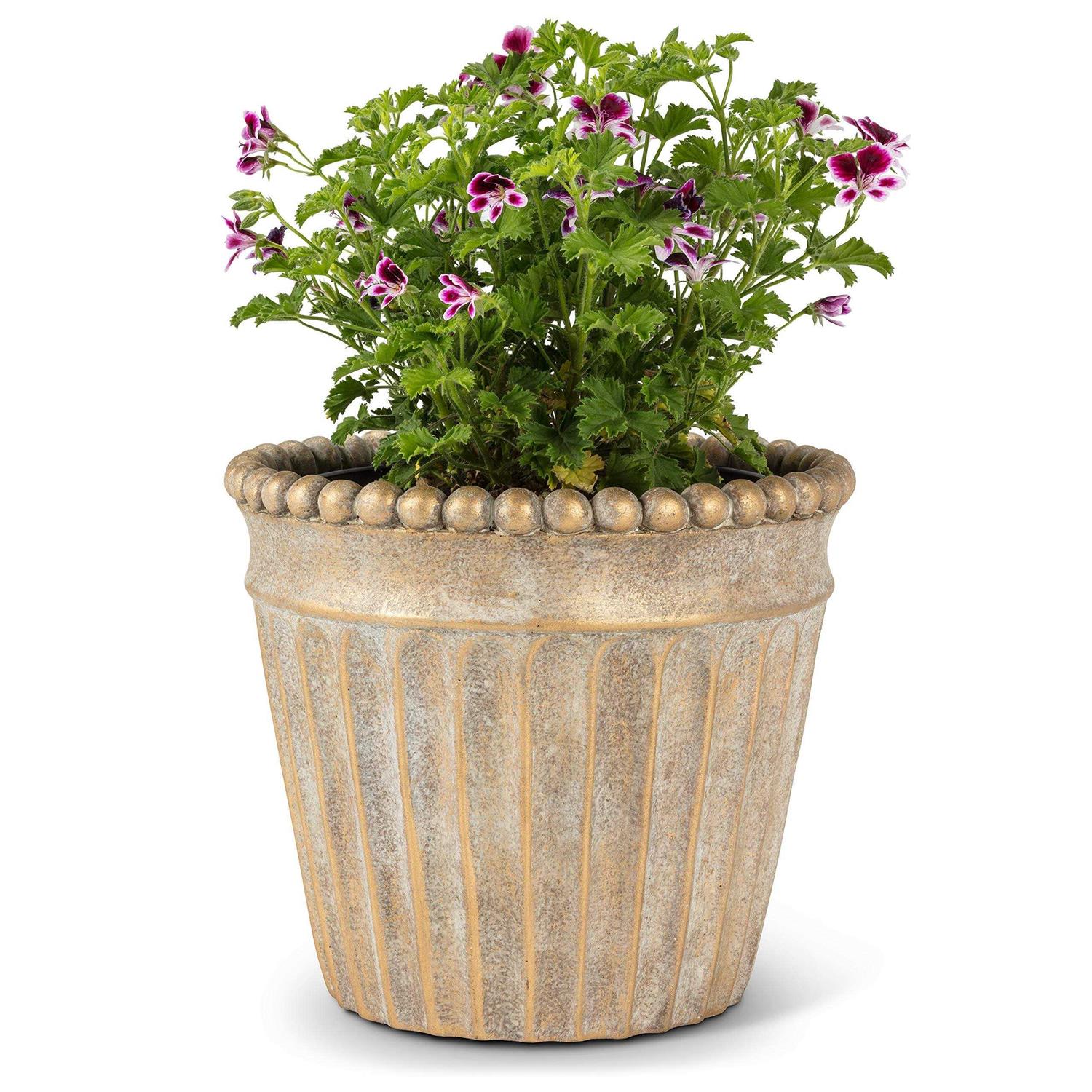 Abbott Collections AB-27-CATANIA-640-LG 7 in. Metallic Ball Taper Planter