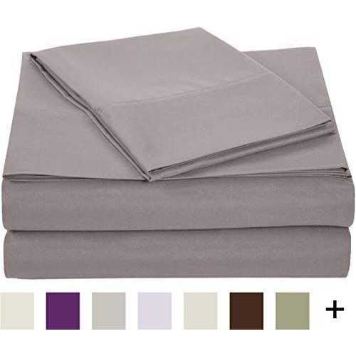 Amazon Basics Lightweight Super Soft Easy Care Microfiber Bed Sheet Set Deep Pockets