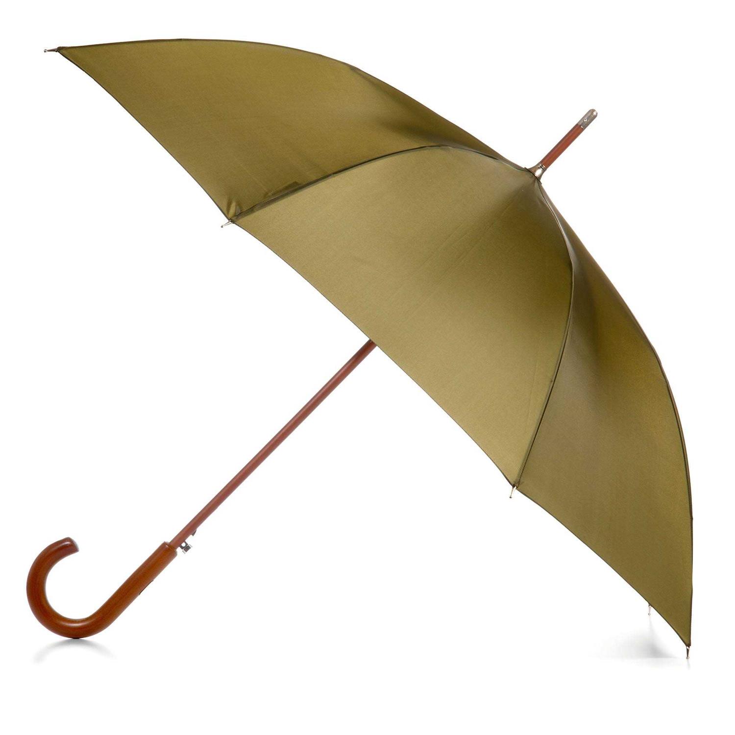 Totes Auto Open Wooden Stick Umbrella
