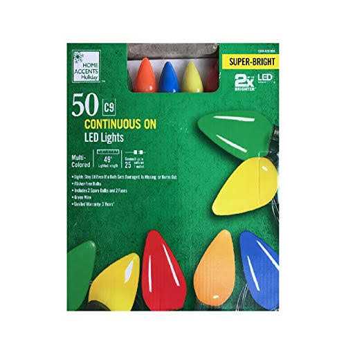 50L Multi Ceramic C9 LED Steady Lit Home Accents Holiday