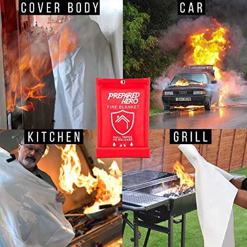 Prepared Hero Emergency Fire Blanket Fire Suppression Blanket for Kitchen