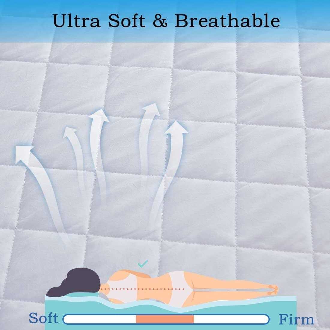 Waterproof Mattress Protector,Cooling Breathable Fluffy Soft Mattress