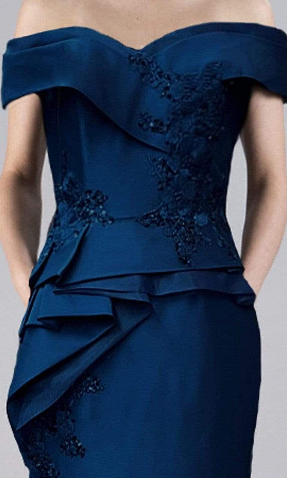 12113 Sweetheart Peplum Sheath Gown