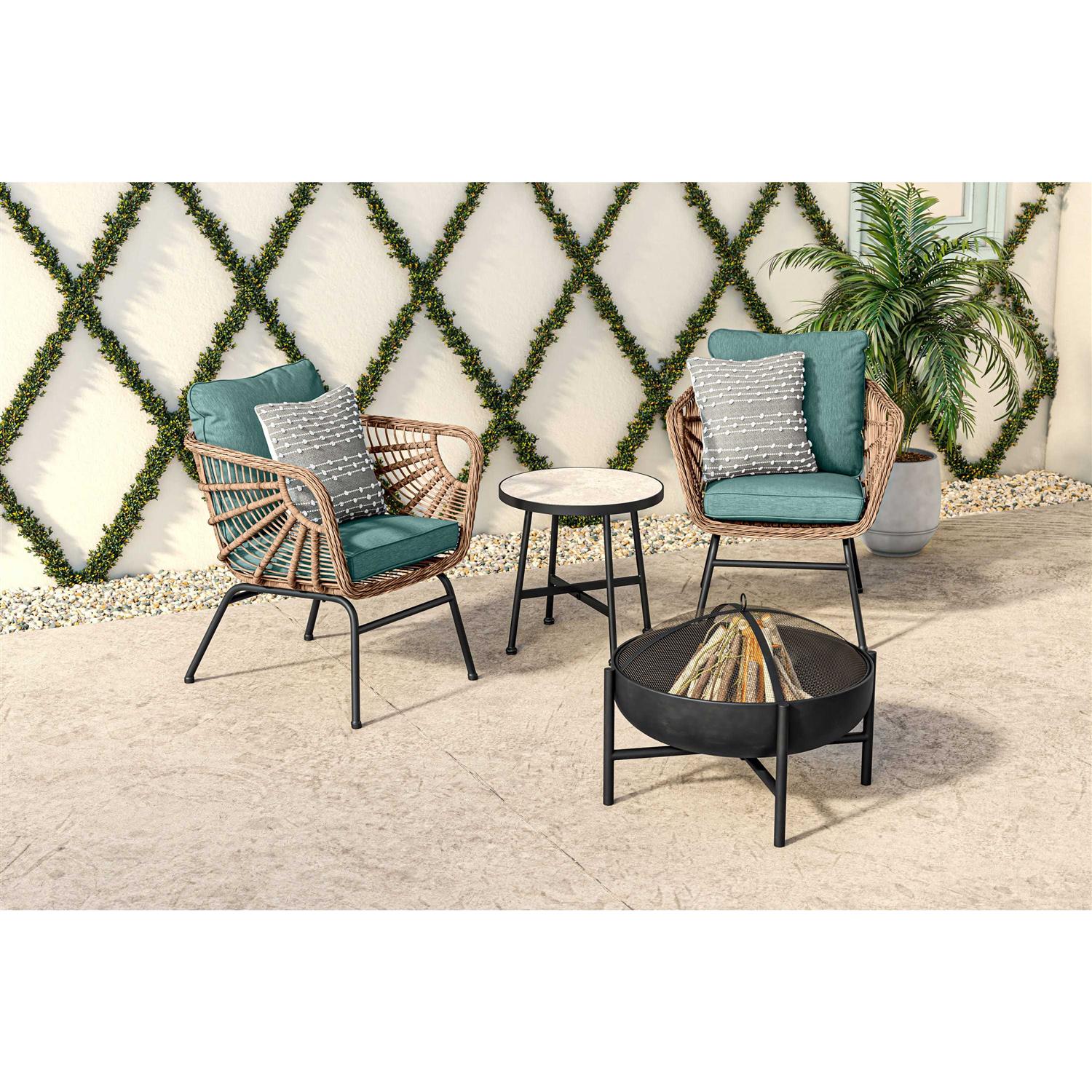 Origin 21 28-in W Black Steel Wood-Burning Fire Pit SRFP12030