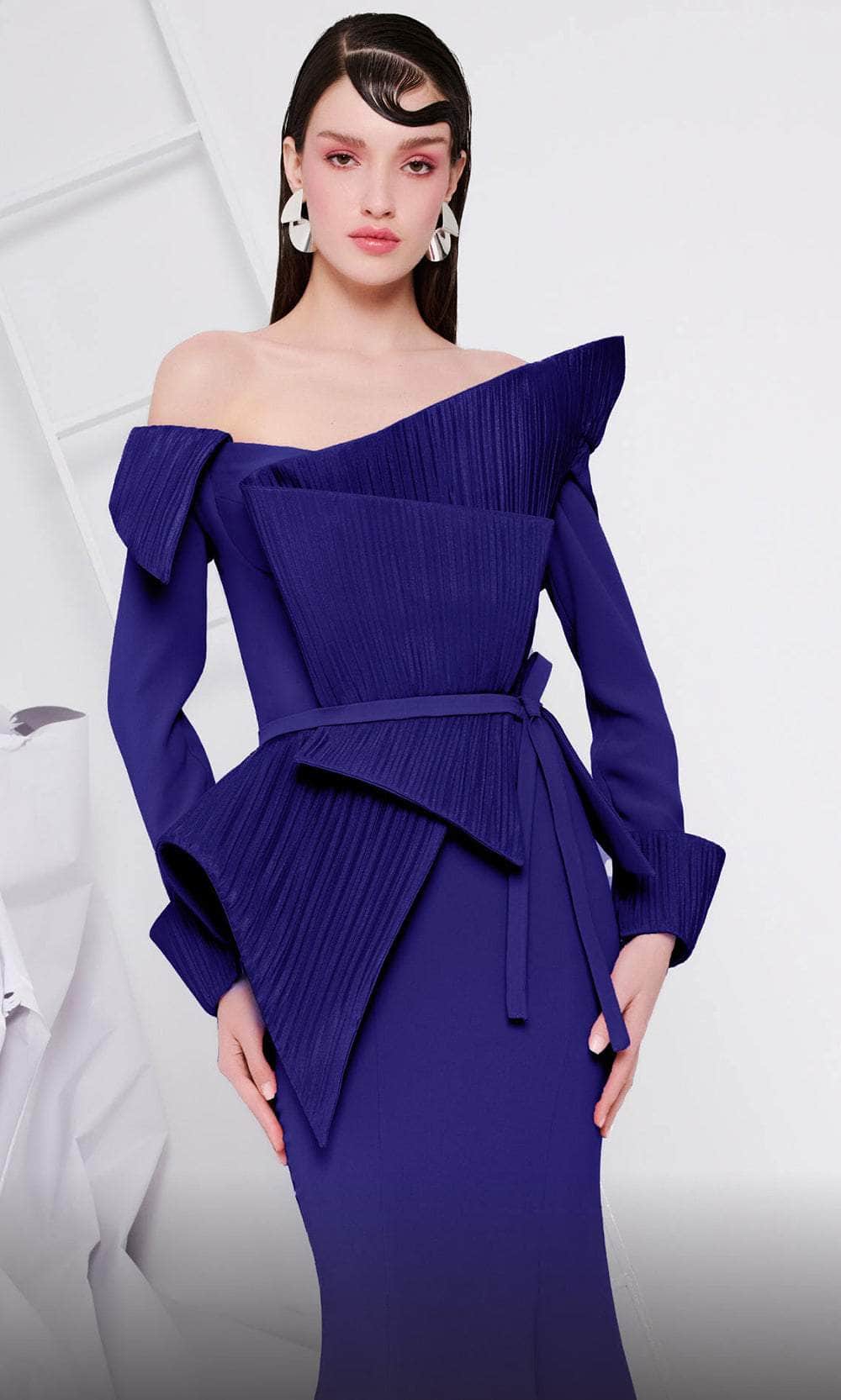 Off Shoulder Ruched Evening Gown