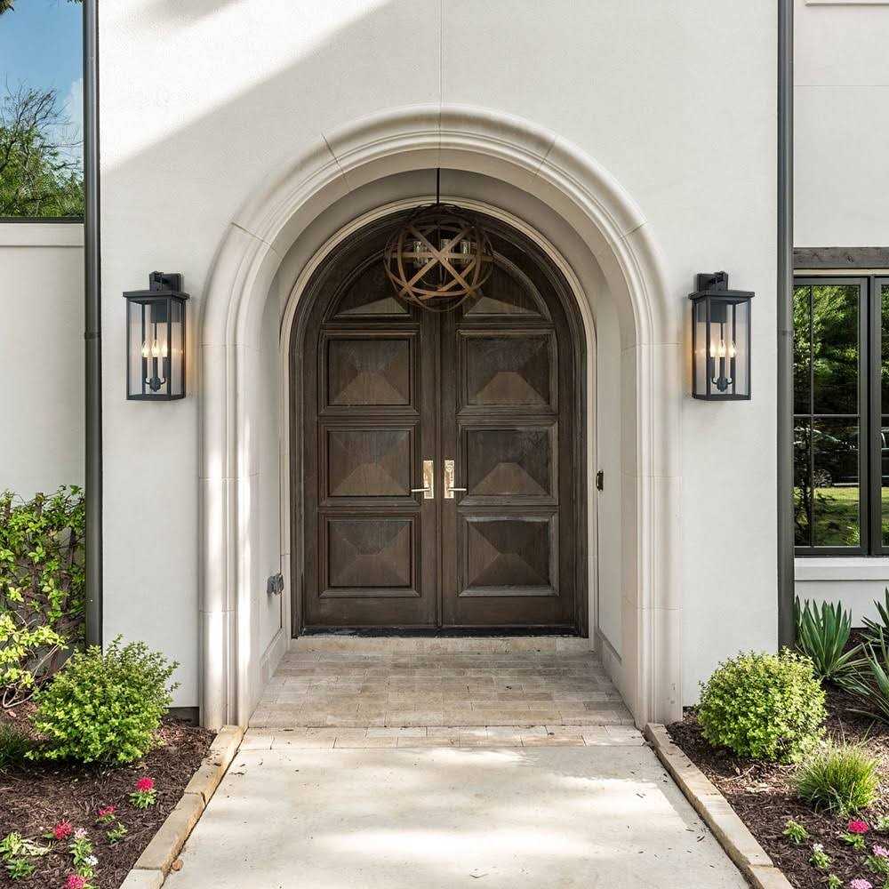 True Fine Forti 3-Light Large Black Outdoor Wall Sconce Lantern Light