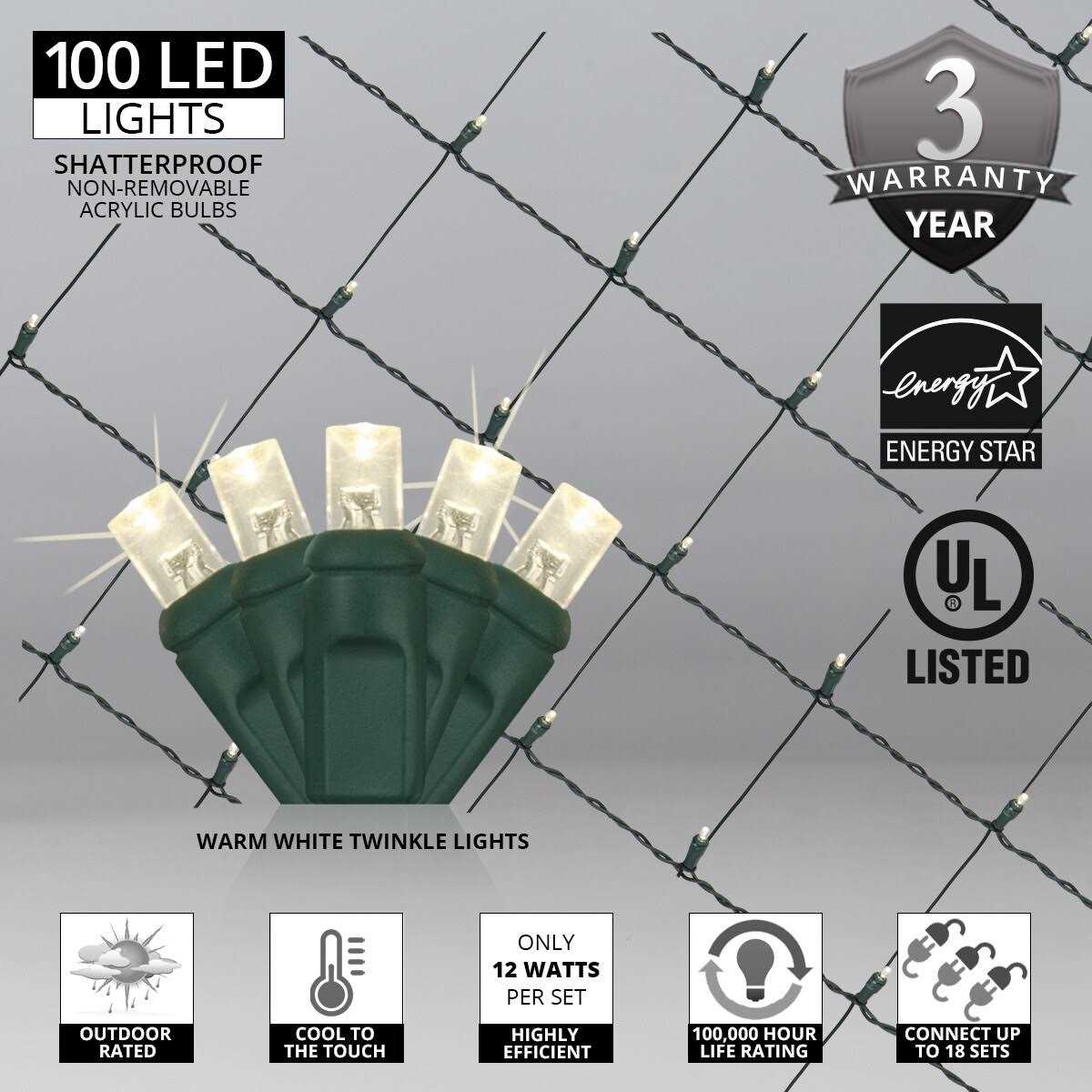 Wintergreen Lighting LED Net Lights