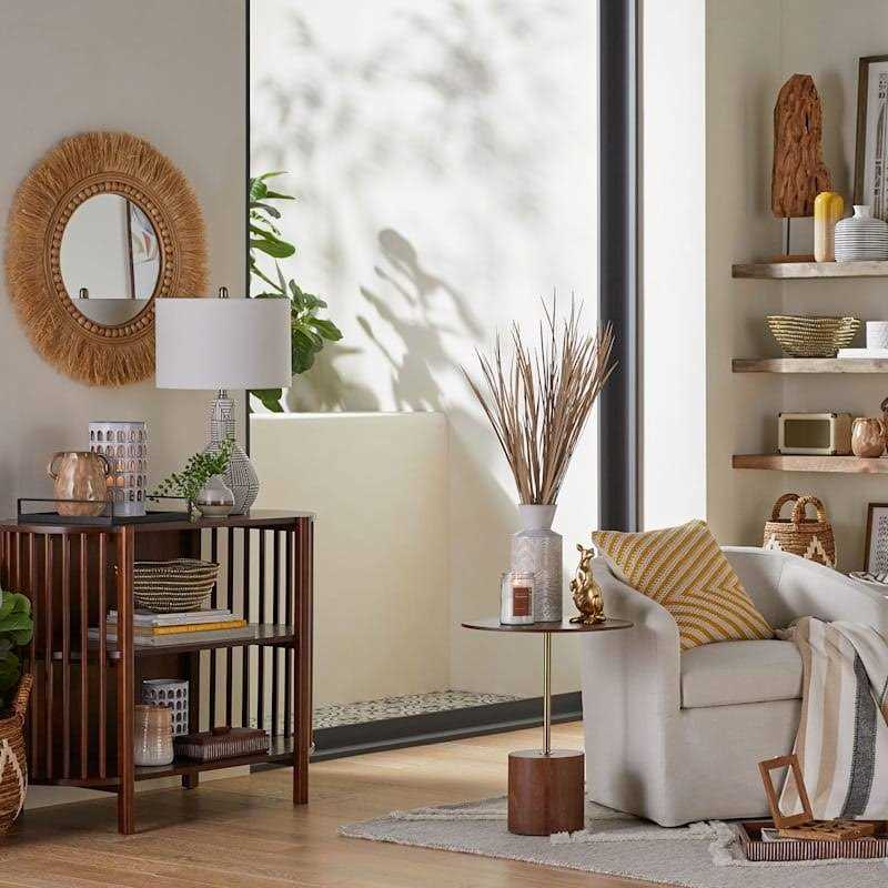 At Home Beige Linen Table Lamp Shade