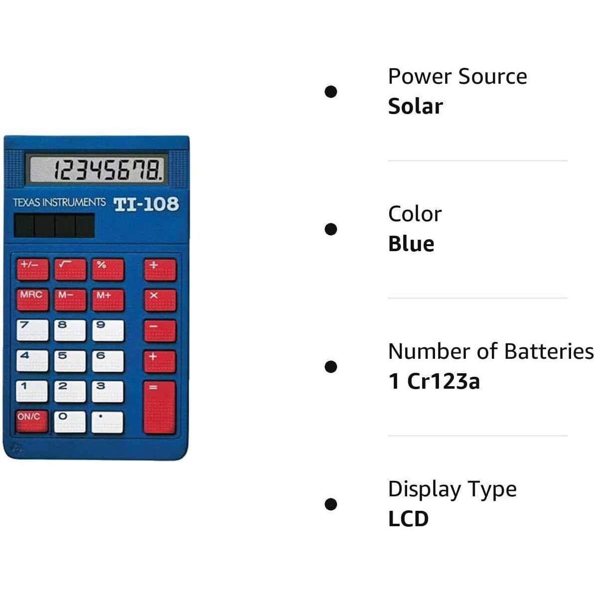 TTexas Instruments TI-108 Basic Calculator