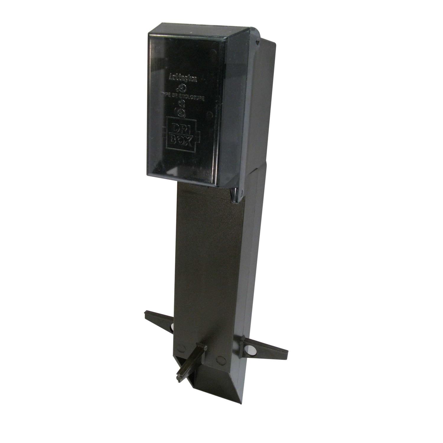 Arlington Industries GPD19BR-1 Gard-N-Post Low-Profile Outdoor Landscape Lighting Post Enclosure with Outlet Cover