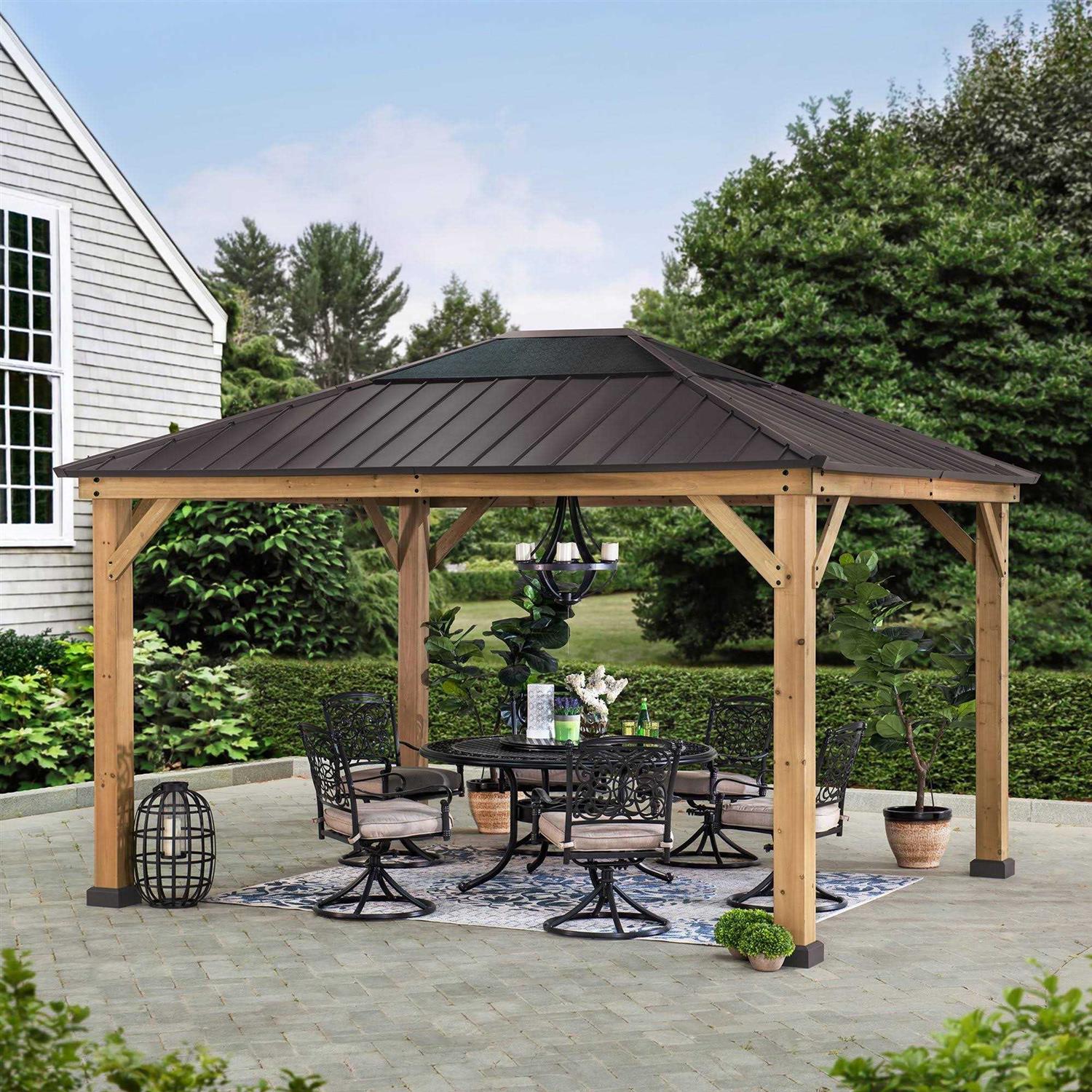 Sunjoy Universal Mosquito Netting Wood Framed Gazebos