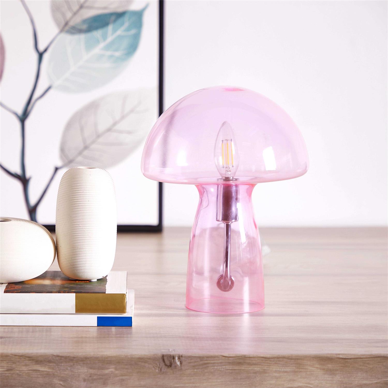 Urban Shop Novelty Glass Mushroom Lamp