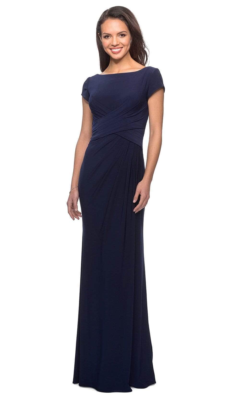 Cap Sleeve Cross Draped Jersey Dress 28026SC