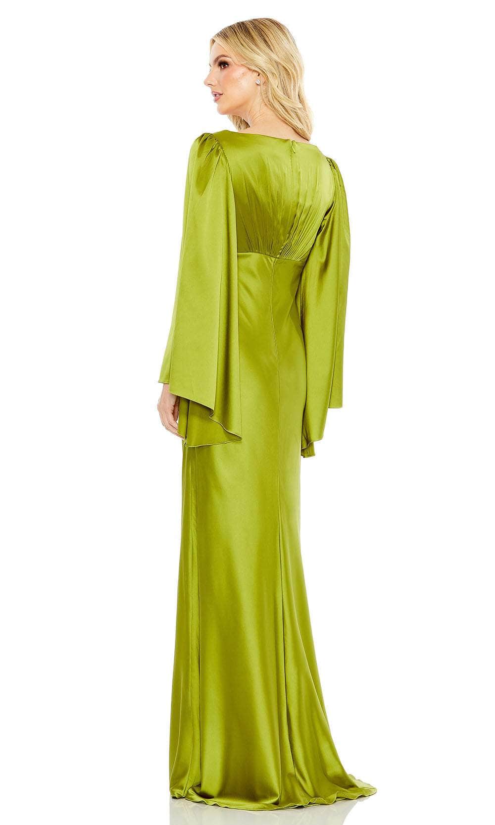 V-Neck Long Blouson Sleeve Long Dress