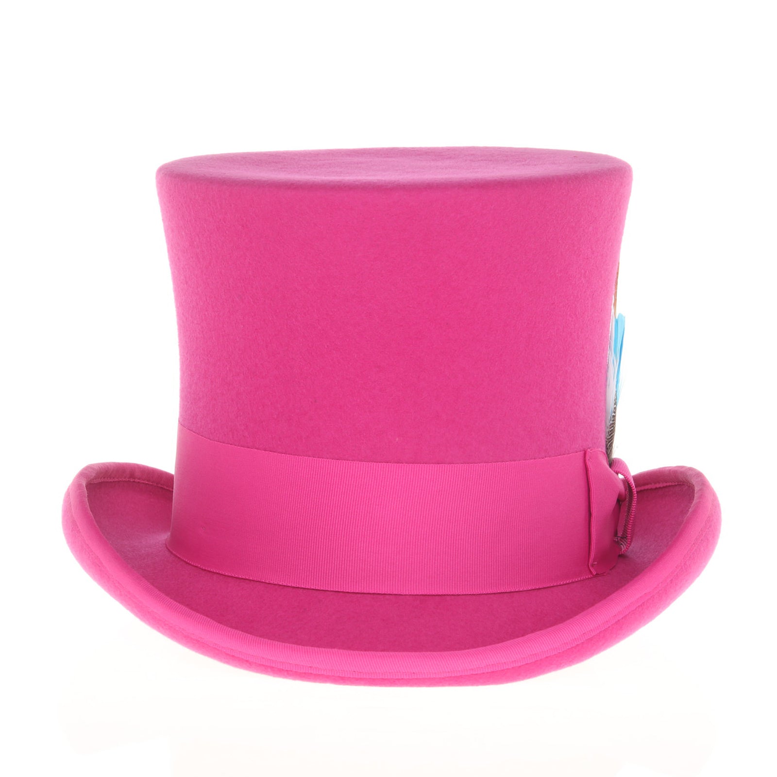 Men’s Tall 100% Wool Dress Top Hat in Hot Pink Fuschia