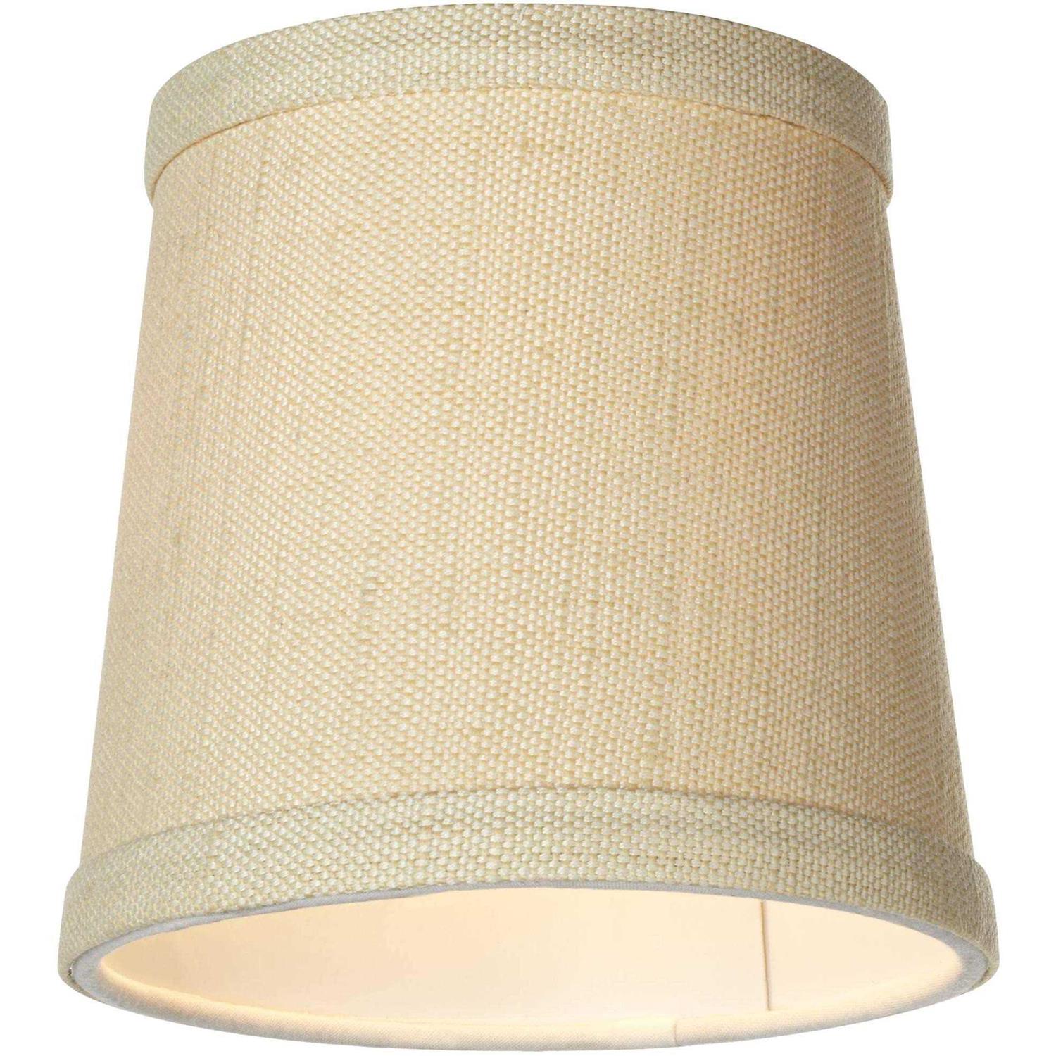 Springcrest Set Hardback Drum Lamp Shades Nallad Herbal Beige Small 4 Top x 5 Bottom x 5 High Candelabra Clip-On Fitting