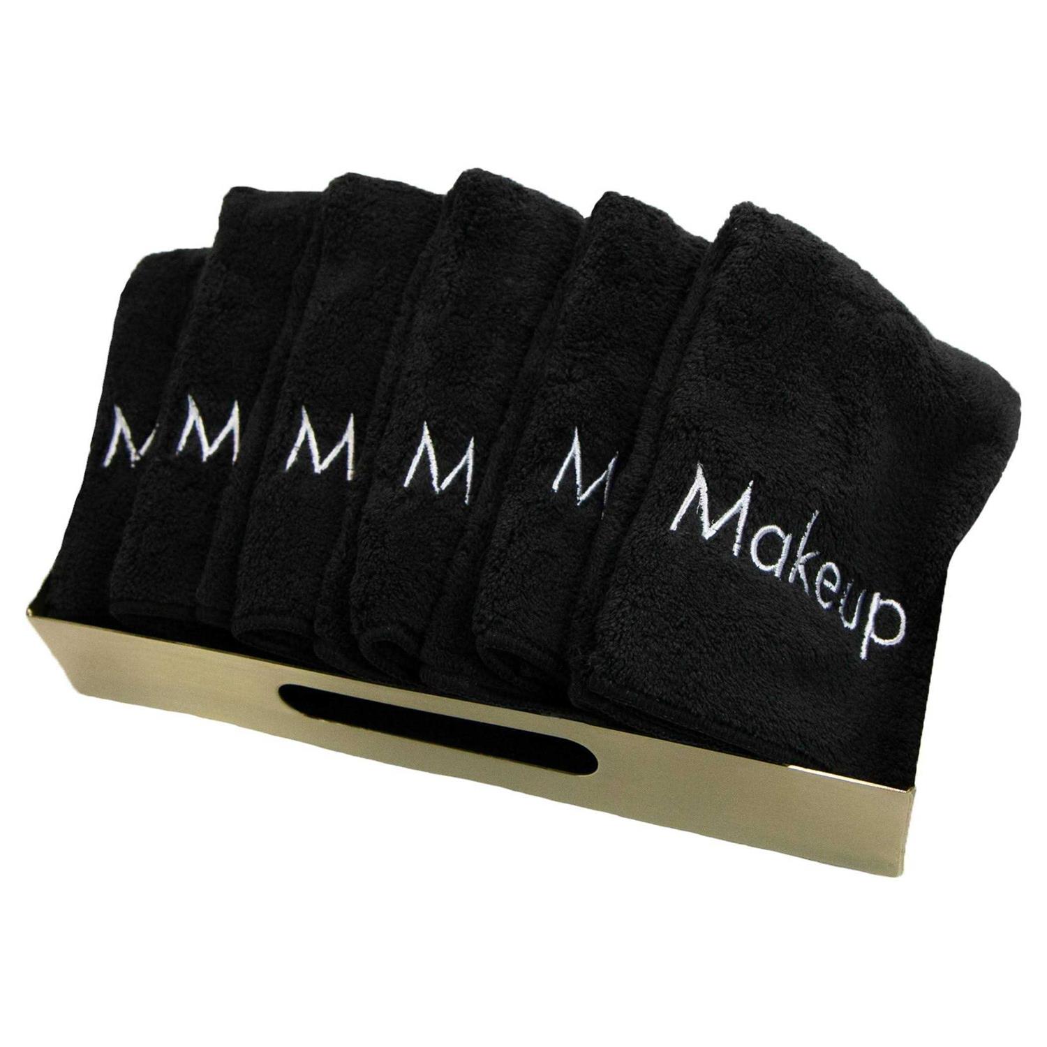 Arkwright Home Embroidered Coral Fleece Microfiber Makeup Towels